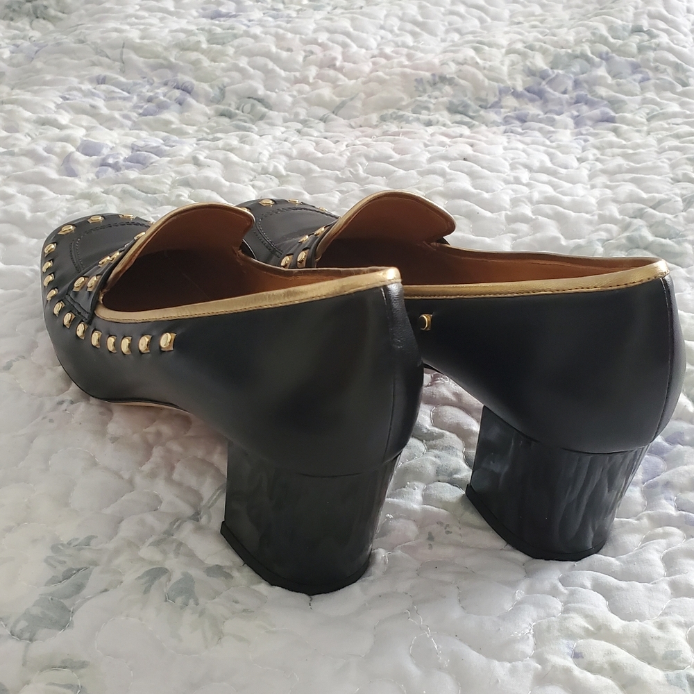 Tory Burch Studded 55mm Heeled Loafers - Picture 2 of 6